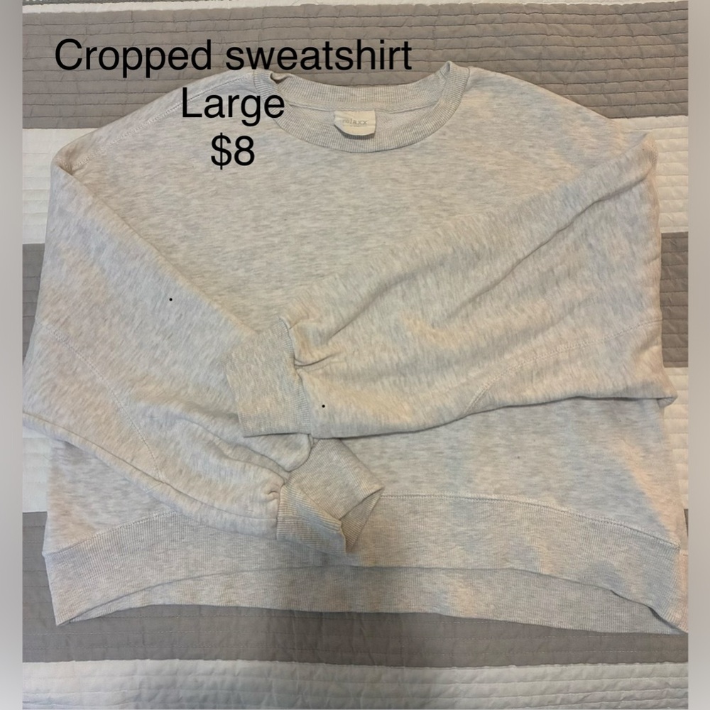 Gray Cropped Sweatshirt - Large